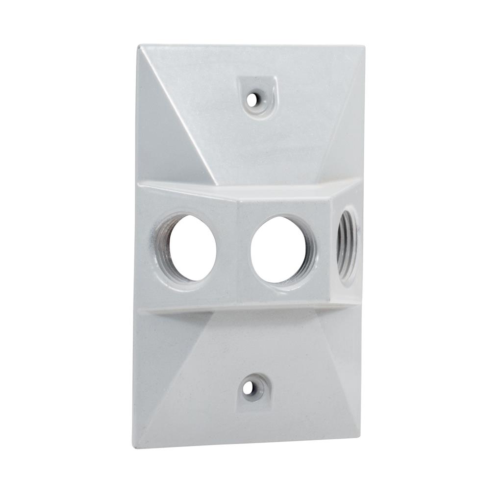 SOUTHWIRE Southwire WCR1350W Single Gang Weatherproof Rectangle Cover 3-Hole 1/2 inches KO
