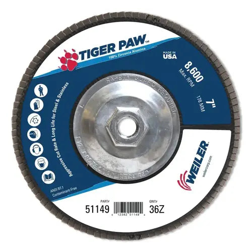 WEILER Weiler 51149 Tiger Paw TY29 7 in Type 29 angled 10 per pack