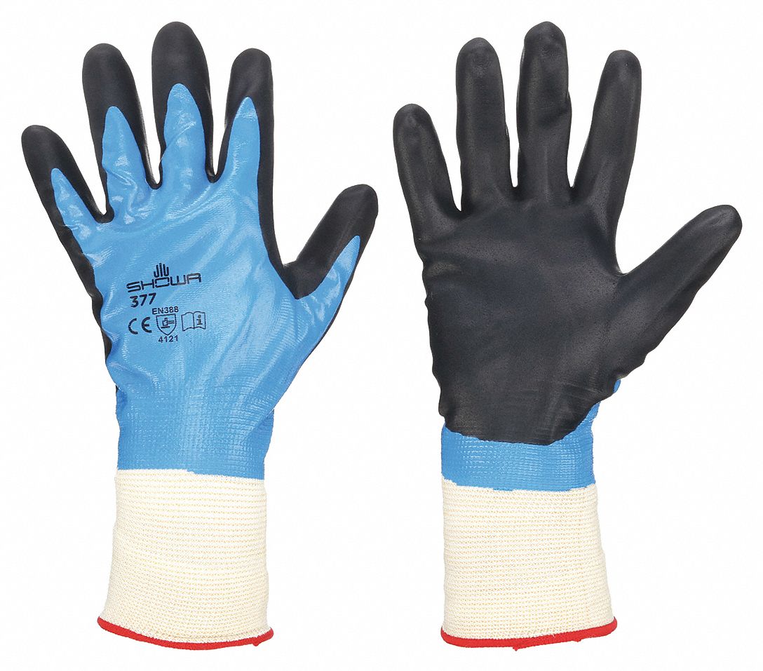 SHOWA Showa 377M-07-V Coated Gloves Full Foam Nitrile (M / Pair / 10 in) 377M-07-V