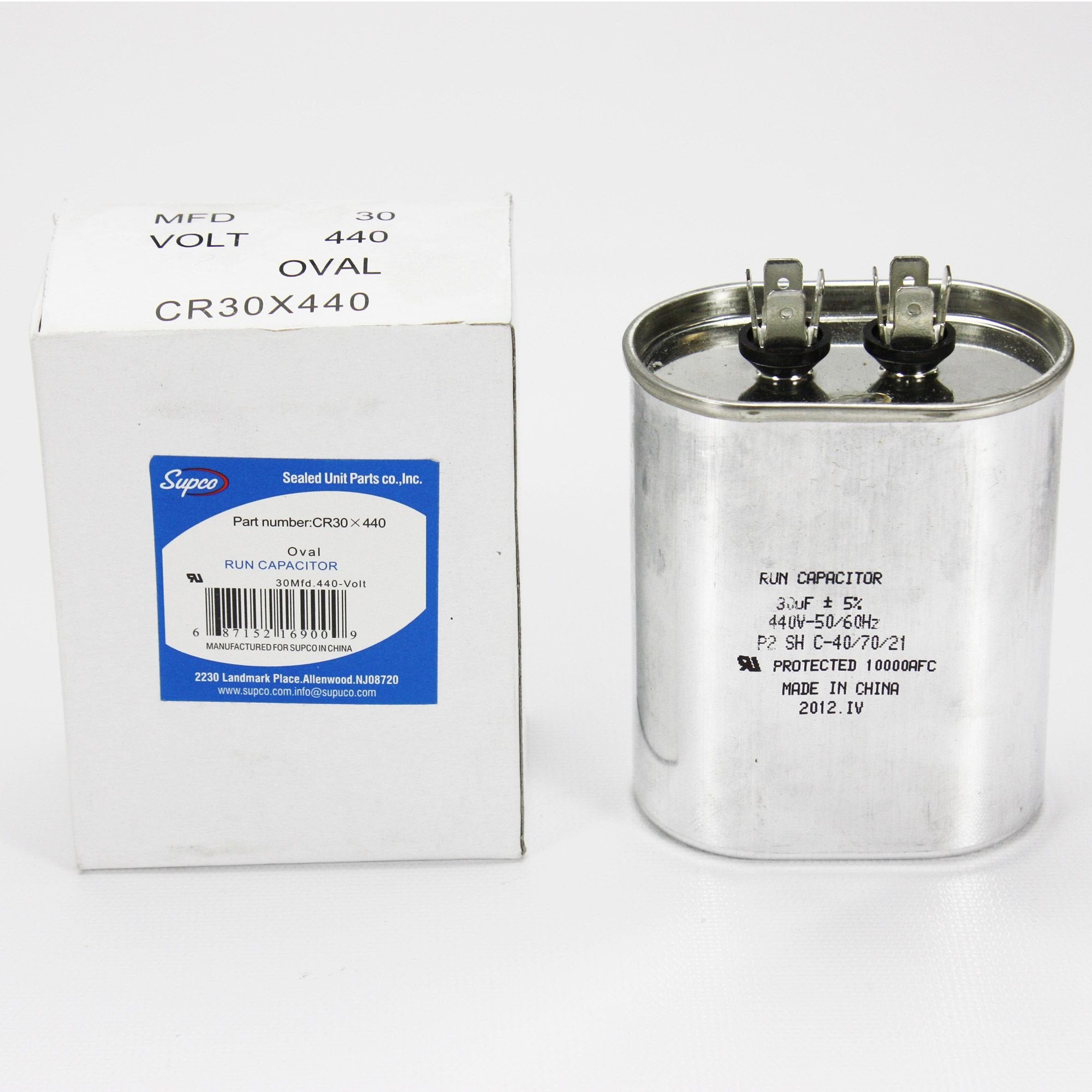 SUPCO Supco CR30X440 Oval Run Capacitor 30 MFD (Oval) CR30X440