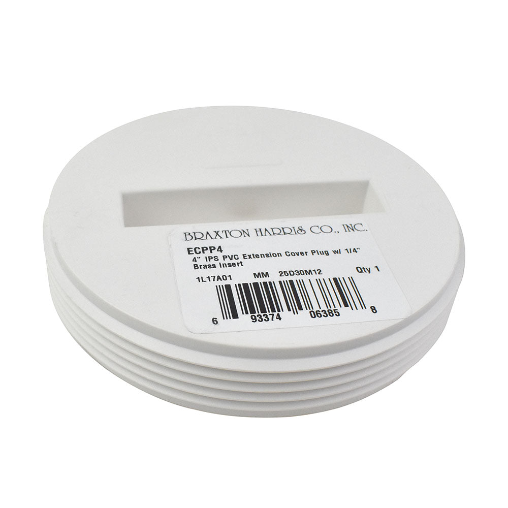 BRAXTON HARRIS COMPANY Braxton Harris ECPP4 Countersunk PVC Extension Cover Plug (4 in IPS)