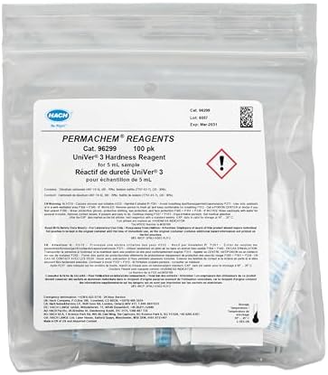 HACH Hach 96299 UniVer 3 Hardness Reagent Powder Pillows Pack of 100 65B-TK-H-100