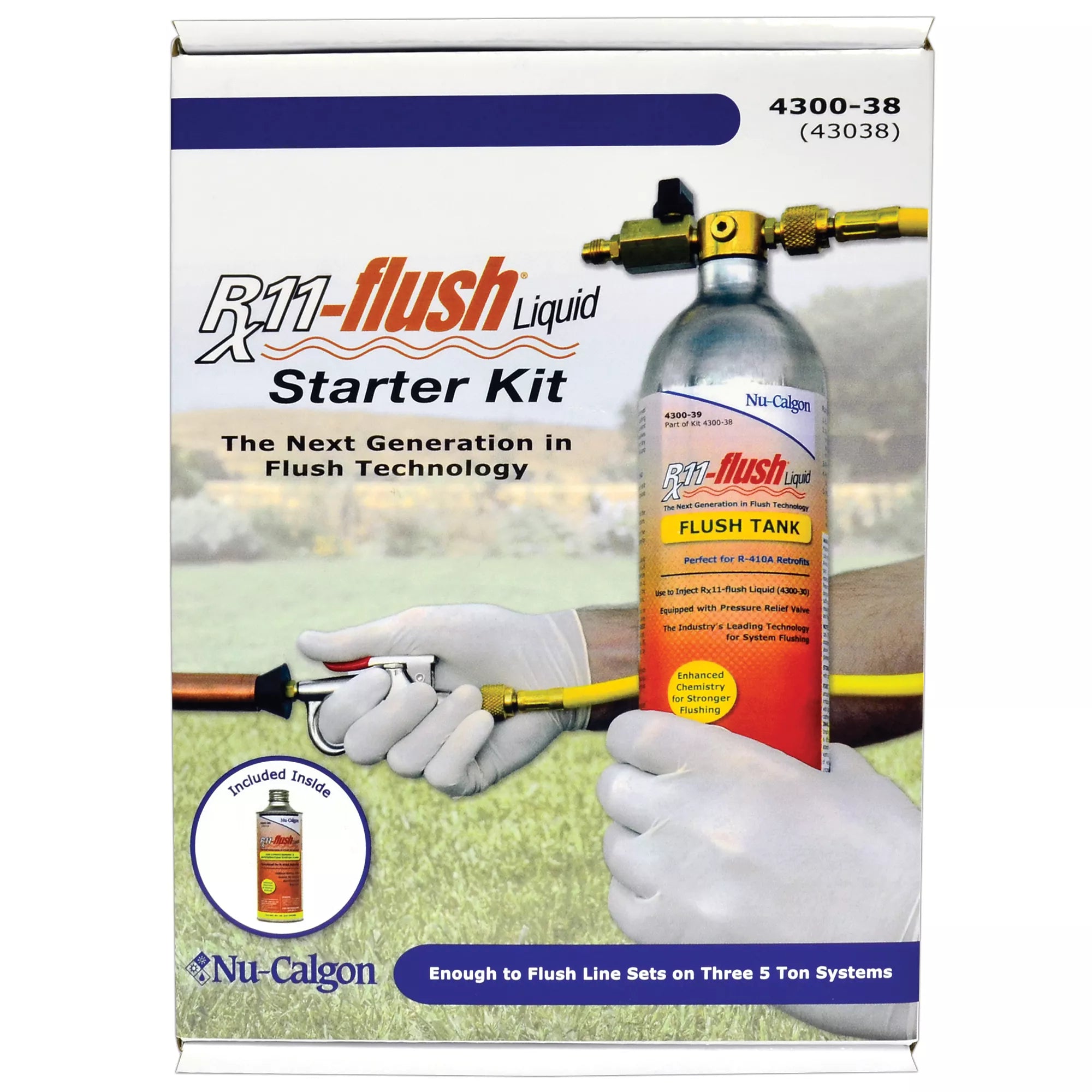 NU-CALGON Nu-Calgon 4300-38 Rx11 Flush Liquid Starter Kit 19.5 Ounce
