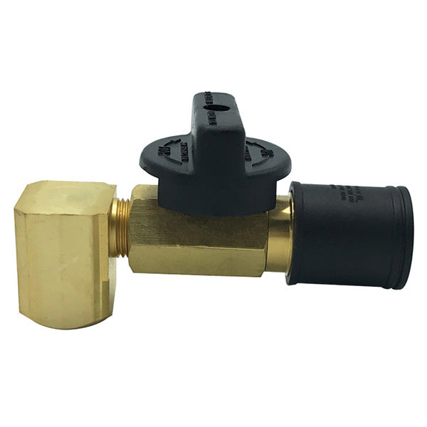 WAL-RICH Wal-Rich 2861004 Quick-Connect Shut Off Valve 3/8 inches Quick-Connect x 1/2 inches FIP (90 Degree Angle)