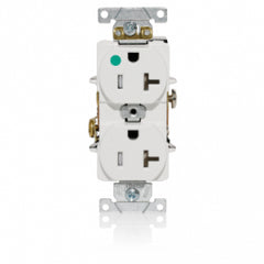 Leviton T8300-W RECEPTACLE BL STR 125VAC 20A 2 3 WHT 1HP