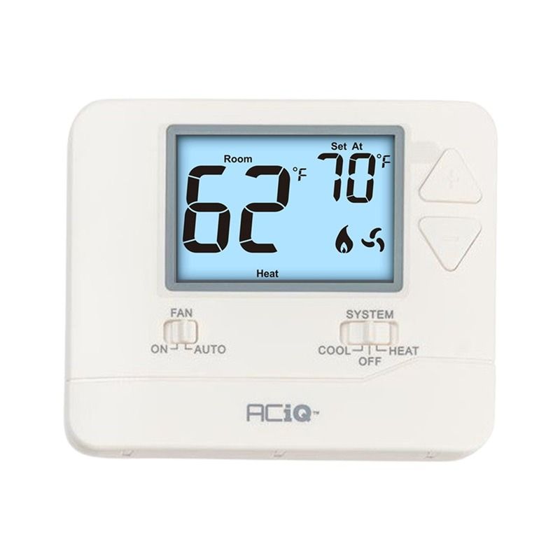 ACIQ Aciq STN701 Non-Programmable 1H/1C Large Display Thermostat Dual Powered (Single-Stage)