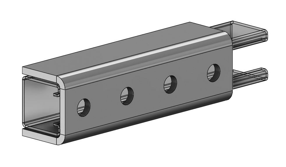 EMPIRE INDUSTRIES Empire Industries 9052UFZ 4-Hole Splice Clevis 1-5/8 x 1-5/8 Strut (7-1/4 in)
