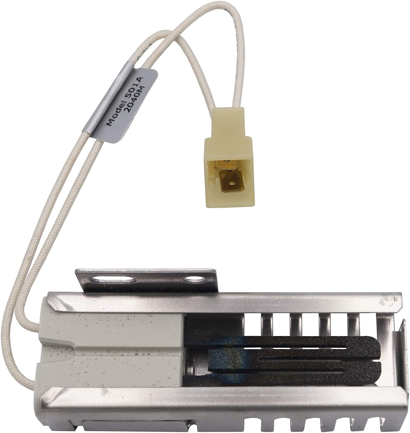 CHOICE MANUFACTURED PARTS Choice Manufactured Parts 7432P136-60 Range Oven Igniter 3.4-3.6 Amp (1.5 in Block / 3.75 in Cage / 90 degree Bracket) Replaces WP7432P136-60