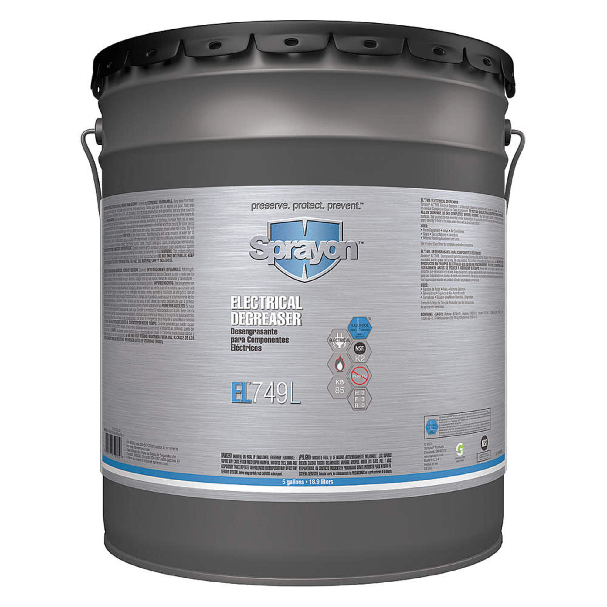 SPRAYON Sprayon S74905000 Liquisol Bulk Refill EL749 Electrical Degreaser 5 Gal