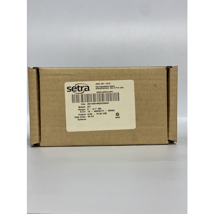 SETRA SYSTEMS Setra Systems 26710R1WD2ED9HD Pressure Transducer 0-10 VDC (0 to 0.1 in WC)