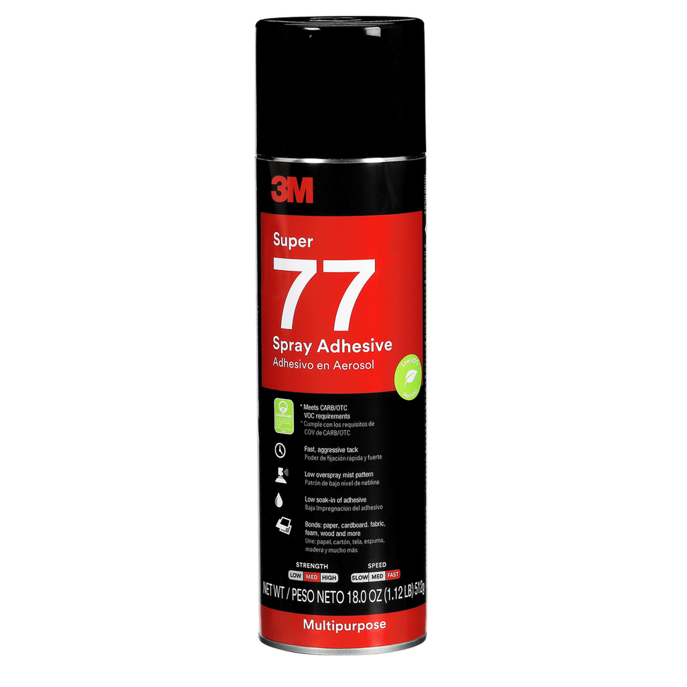 3M 3M 7100410284 Super 77 Multipurpose Spray Adhesive Low VOC 24 fl oz (12 Can Case)