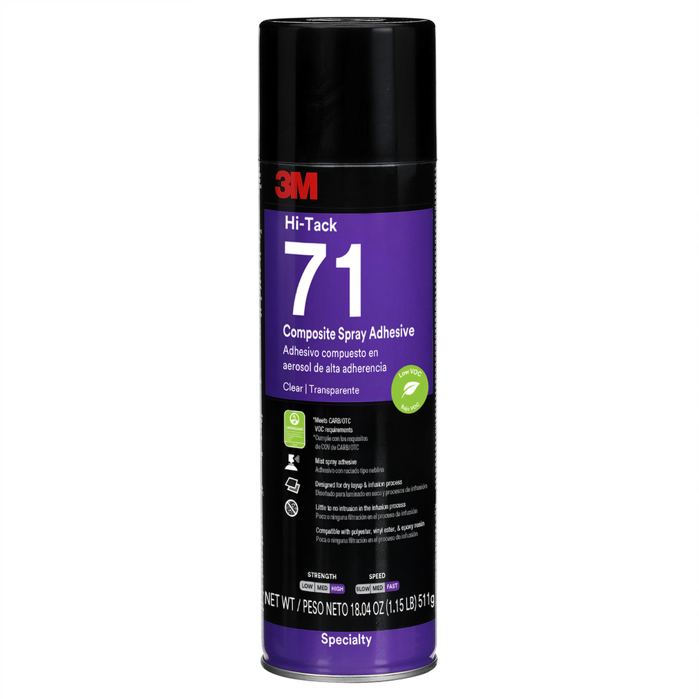 3M 3M 7100410189 Hi-Tack Composite Spray Adhesive 71 (24 fl oz, 12 Can/Case)