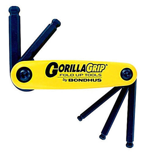 BONDHUS Bondhus 12894 GorillaGrip Ball End Fold-Up Set 5 pc 3/16-3/8 inches