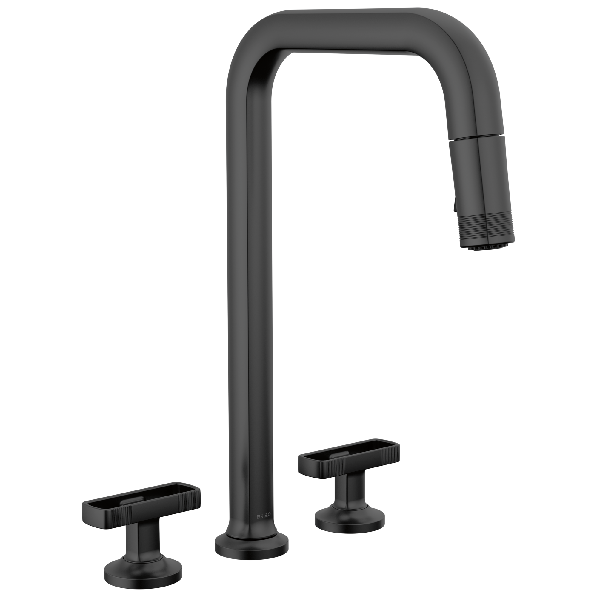 BRIZO Brizo 62507LF-BLLHP Widespread Pull-Down Faucet With Square Spout Less Handles (3-Hole 4-16 inches Installation)