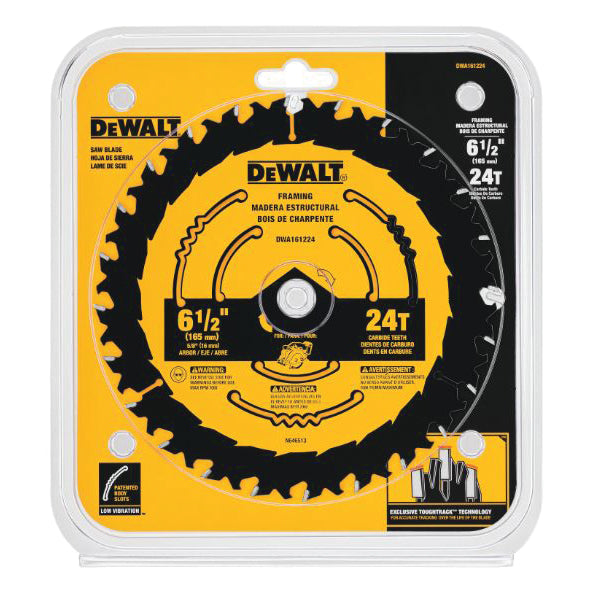 DEWALT Dewalt DWA161224 6-1/2 in 24 Tooth Carbide Tipped Circular Saw Blade (5/8 in Arbor)