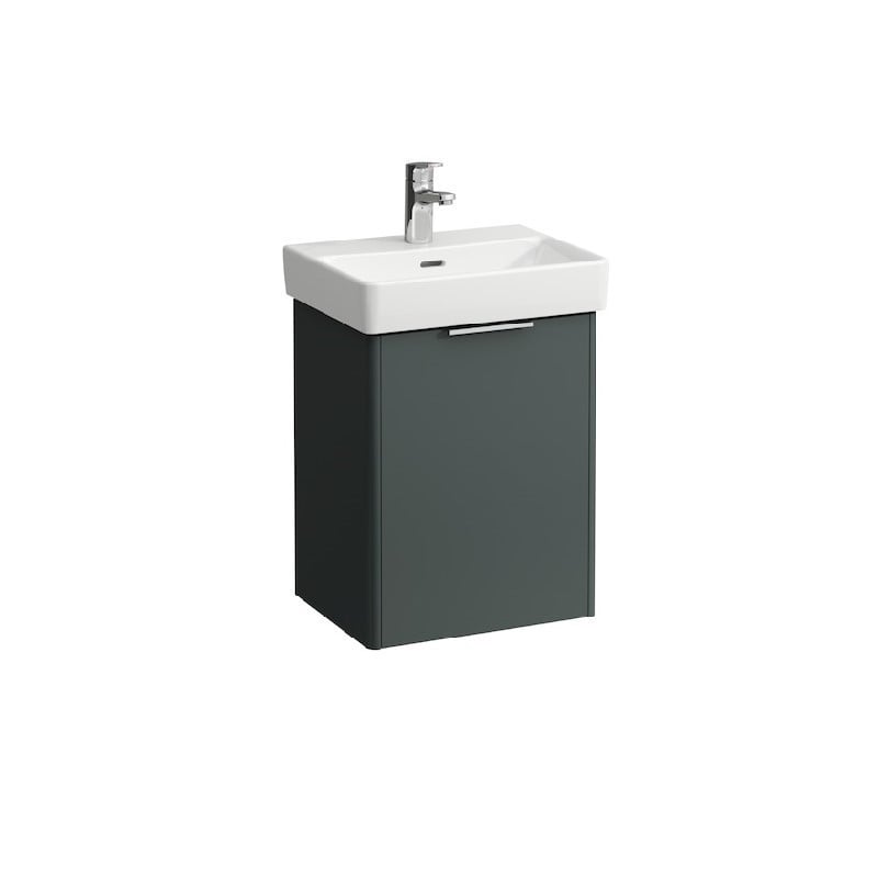 LAUFEN Laufen H4021111102631 Base 16 3/8 Inch Wall Mount Single Basin Vanity Base One Door Left Hinge