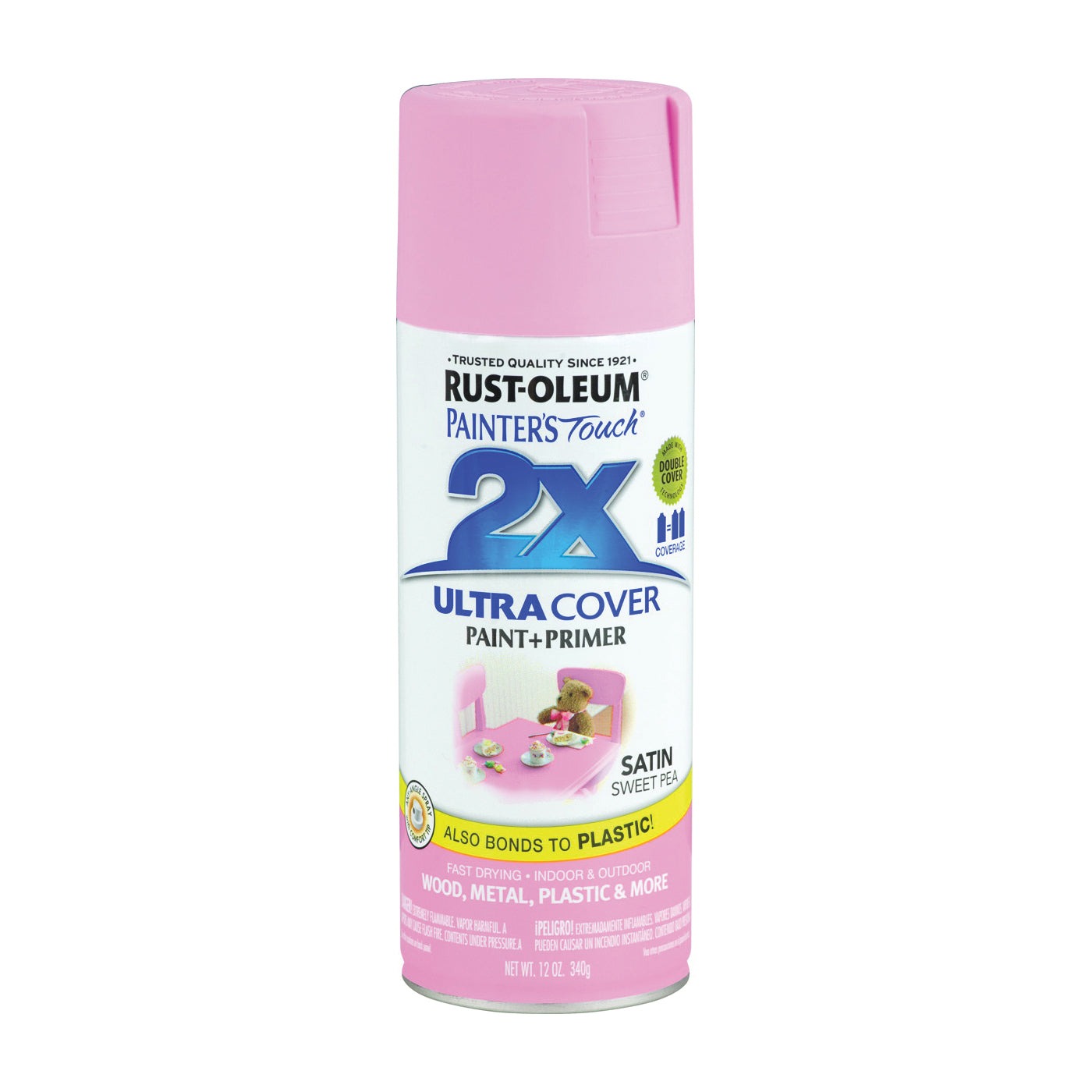 RUST-OLEUM Rust-Oleum 249063 Painter's Touch 2X Ultra Cover 12 oz Satin Paint + Primer (Any-Angle) 249063
