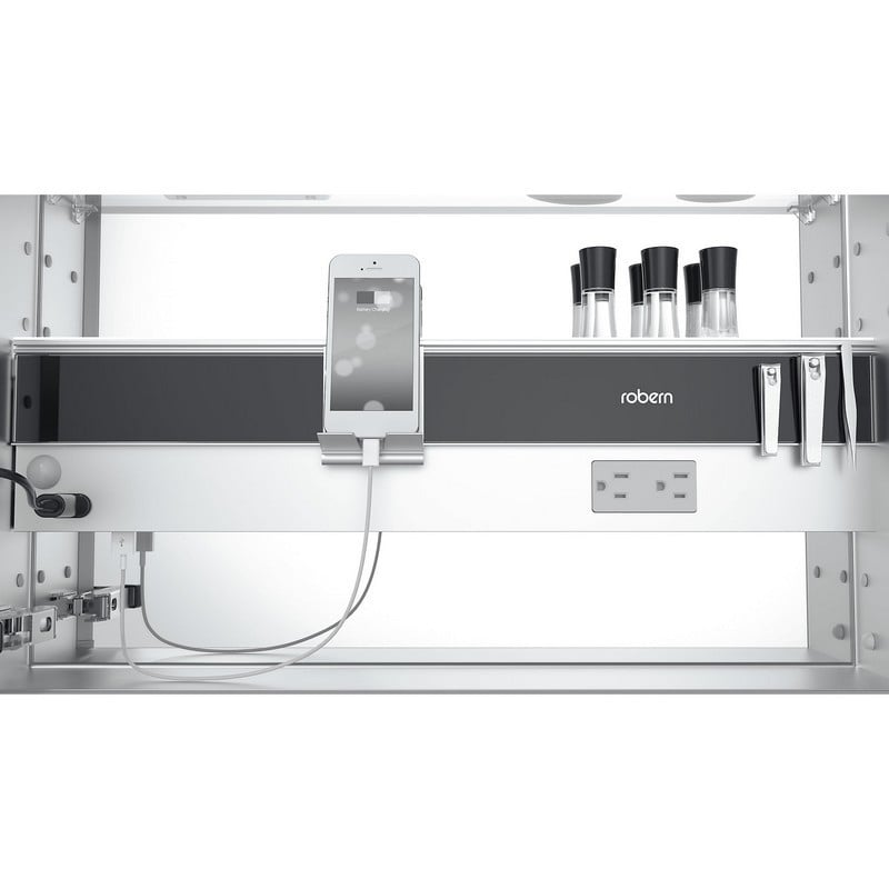 ROBERN Robern MC2040D4FPLE4 M Series flat plain glass top cabinet electric (40 x 20 x 4-5/8 in.) RMC2040D4FPLE4