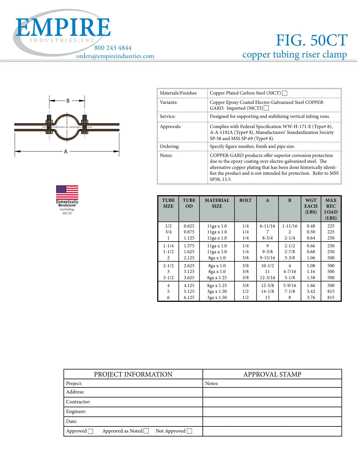 EMPIRE INDUSTRIES Empire Industries 50CTI0250 Riser Clamp Epoxy Coated (2-1/2 in)