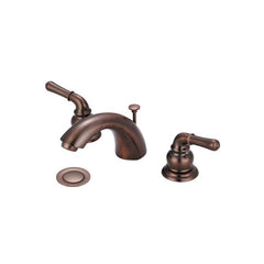 Pioneer L-7332-ORB Accent 1.2 GPM Widespread Bathroom Faucet with C Style Spout and Brass Pop-Up Drain Assembly