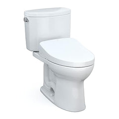 TOTO MW4543056CEFGA#01 WASHLET Drake II Two-Piece Elongated 1.28 GPF Toilet with Auto Flush Bidet Seat, Cotton White