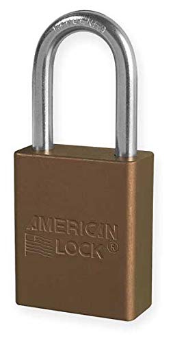 American Lock A1106BRN Lockout Padlock Aluminum Brown 1/4 Inch Shackle