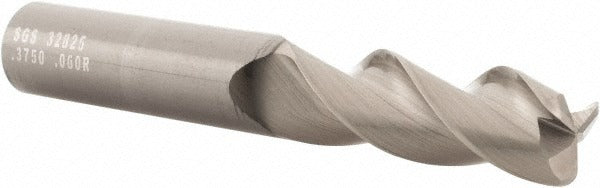 KYOCERA SGS PRECISION TOOLS Sgs 32825 Corner Radius End Mill 3/8 in 3 Flute Carbide