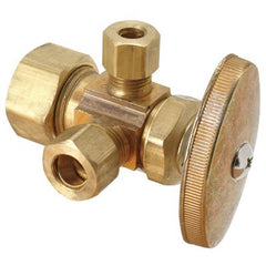 TRUE VALUE CR1901LRXRD Brass Craft Brass Dual Outlet Stop Valve, 5/8 x 3/8 x 3/8-In.