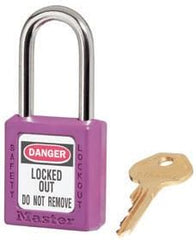 Master Lock 410PRP Purple Safety Lockout Padlock 1-1/2in Wide Thermoplastic Body