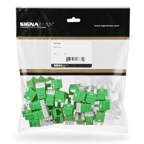SIGNAMAX Signamax KJ458MT25-C6C-GN Cat6 Mt-series Keystone Jack 25pk