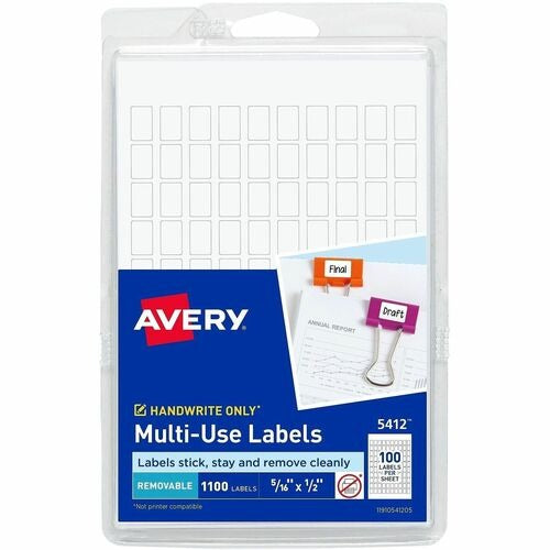 AVERY Avery AVE05412 Removable Multipurpose Labels 1000 Pack