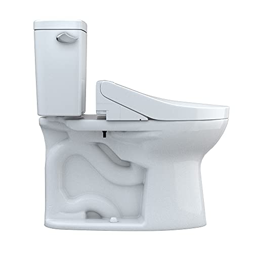 Toto MW7763084CEFG.10#01 Drake Washlet+ Two-Piece Elongated 1.28 GPF Toilet Universal Height Cotton White