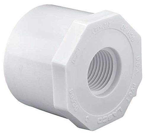 Lasco 438-292 2-1/2 Spigot x 2 FNPT PVC Reducing Bushing