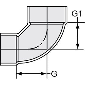 Spears P329-342 PVC DWV Reducing Closet Bend Hub x Hub