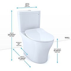 TOTO MS446234CEMFGN#01 Aquia IV Two-Piece Dual Flush 1.28 and 0.9 GPF Toilet Cotton White