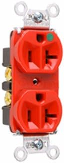 Pass & Seymour 8300HRED Legrand-Pass & Seymour 20A Red Duplex Receptacle 125V Hospital Grade