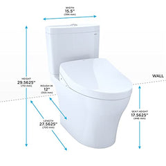 TOTO MW4463046CEMFGNA#01 Washlet+ Aquia IV Dual Flush Toilet with Auto Flush S500e Bidet Seat