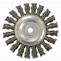 Weiler 36026 Bench Grinder Wire Wheel 0.014 Inch Diameter Bristle Arbor Attachment 4 Inch Outside Diameter 1/2 to 3/8 Center Hole