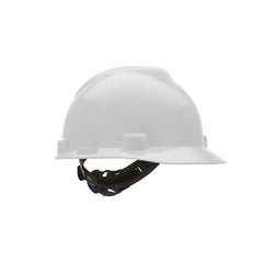 MSA 10057441 V-Gard Safety Hard Hat White Standard Size with 1-Touch Suspension