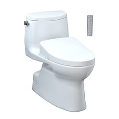 TOTO MW6143046CEFGA#01 One-Piece Elongated Toilet with WASHLET S500e Bidet Seat Cotton White