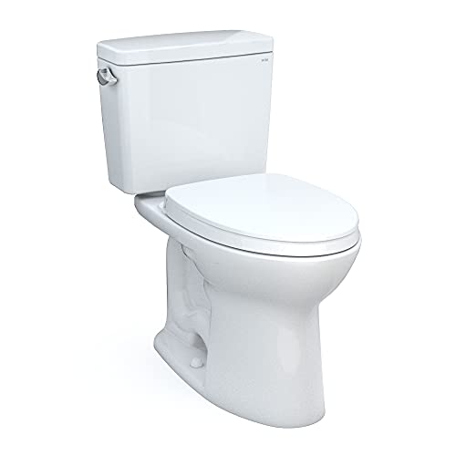 TOTO MS776124CSG#01 Drake Two-Piece Elongated 1.6 GPF TORNADO FLUSH Toilet With CEFIONTECT And SoftClose Seat, WASHLET+ Ready, Cotton White