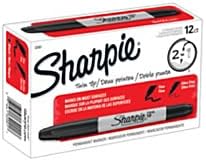 Sharpie 32001 Twin Tip Permanent Marker Fine and Ultra Fine Black 12 Count