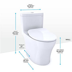 TOTO MS646234CEMFGN#01 Aquia IV 0.8 GPF/1.28 GPF Elongated Dual Flush One Piece Toilet Cotton