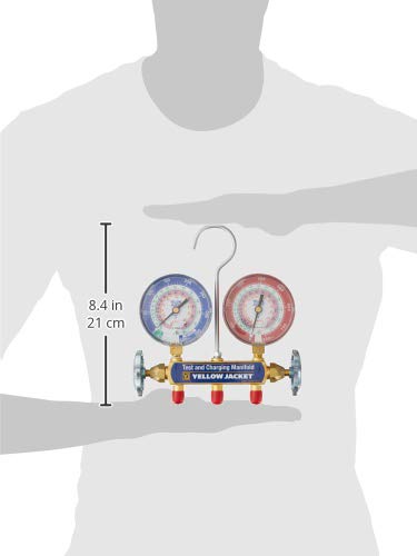Yellow Jacket 42001 Mechanical Manifold Gauge Set 2-Valve 800 PSI Working 4000 PSI Burst R-22/R-404A/R-410A