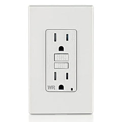 Leviton GFWT1-W Self-Test SmartlockPro Slim GFCI Weather-Resistant and Tamper-Resistant Receptacle with LED Indicator, 15-Amp, White