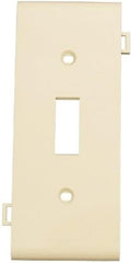 Leviton PSC1-I Combo Sectional Toggle Switch Wallplate, 1 Gang, Thermoplastic Nylon, Ivory