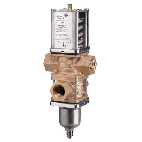 Johnson Controls V248GB1-001C 1/2 Inch 3-Way Water-Regulating Valve for High-Pressure Refrigerants