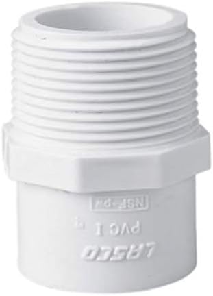 LASCO 436-102 PVC Adapter 1 Inch MPT x Slip White