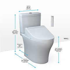 Toto MW4463084CEMGN#01 Aquia IV Dual Flush Elongated Standard Height Toilet Cotton White