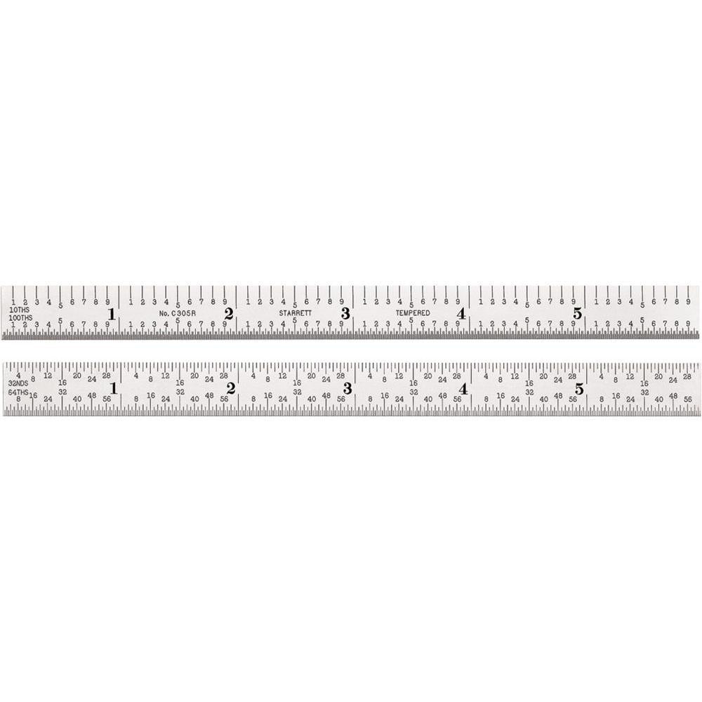 STARRETT Starrett 51347 Flexible Steel Rule 6 in 5R Graduation